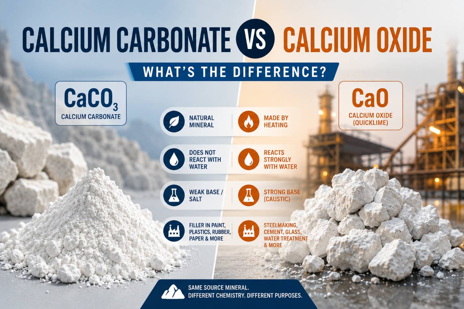 Calcium Carbonate vs Calcium Oxide