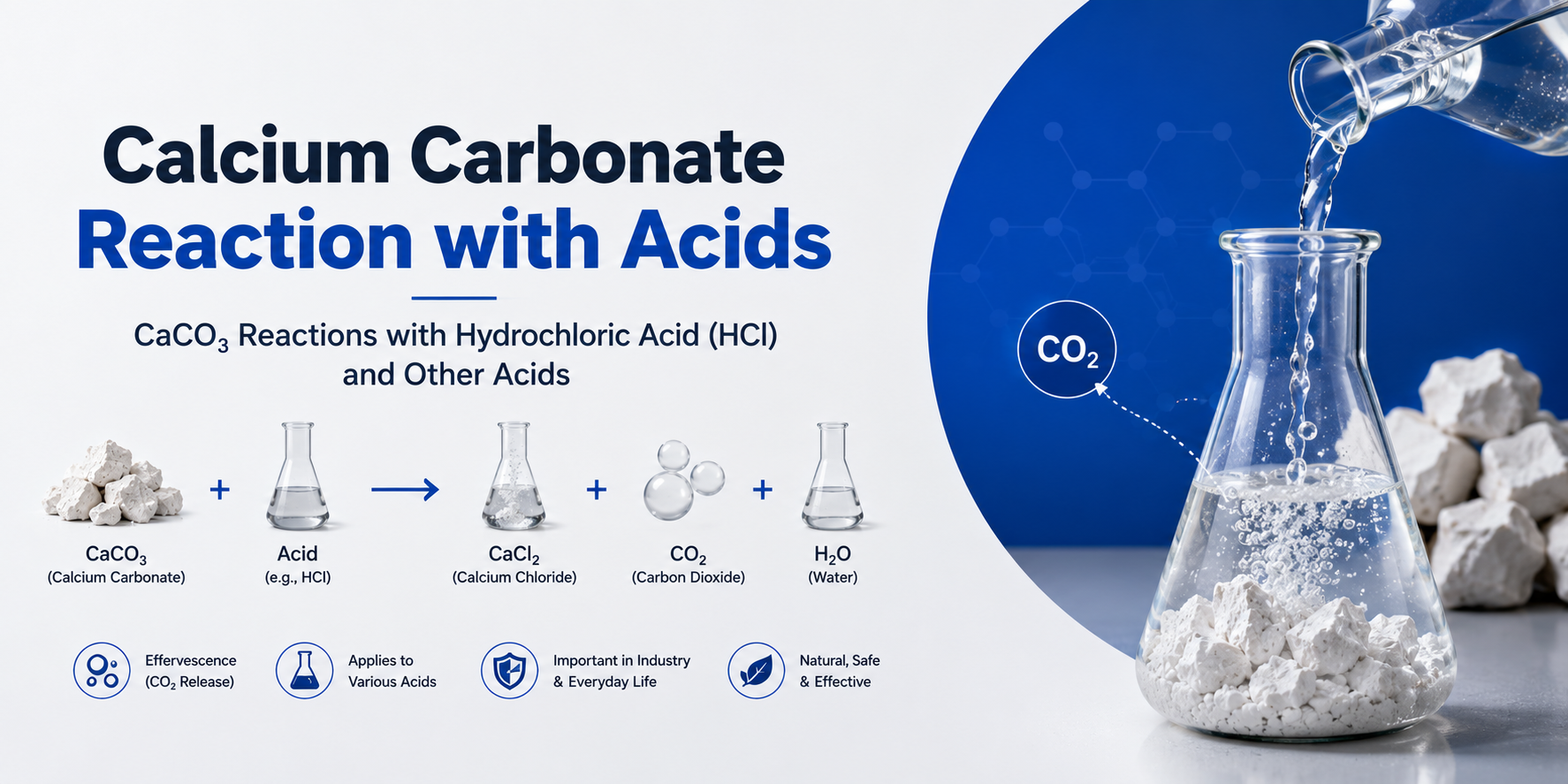 calcium carbonate reaction with acids